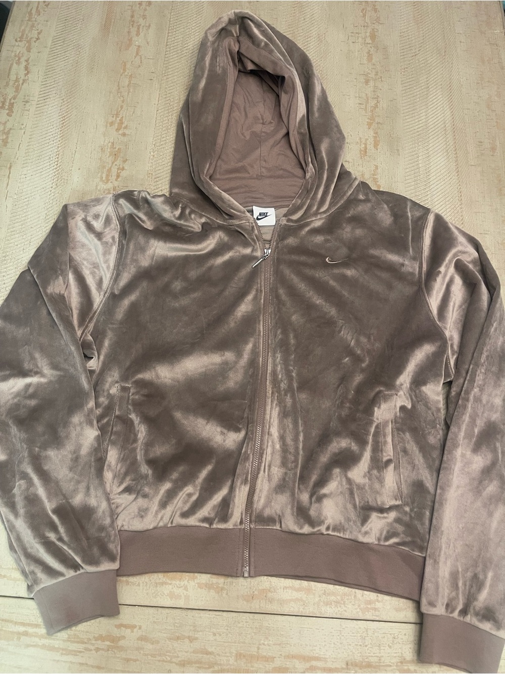 Nike Mauve/Taupe Velour Zip Hoodie